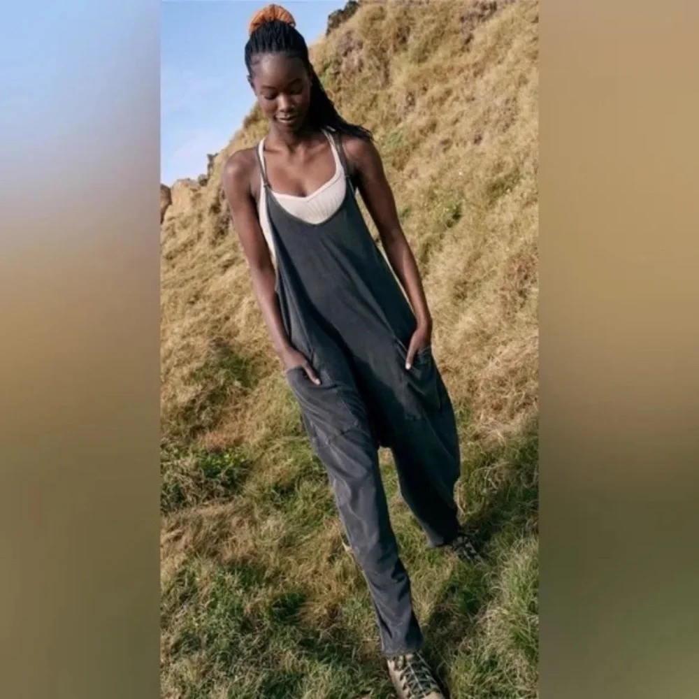 Free People FP Hot Shot Onesie Romper Washed Black Size XS - Picture 4 of 9